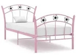 vidaXL Einzelbett mit Fu&szlig;ball-Design Rosa Metall 90x200 cm
