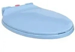 vidaXL Toilettensitz mit Absenkautomatik Quick-Release Blau Oval
