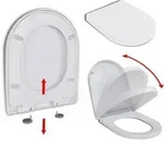 vidaXL Toilettensitz mit Absenkautomatik und Quick-Release Wei&szlig; Eckig