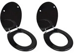 vidaXL Toilettensitze mit Deckel 2 Stk. MDF Schwarz