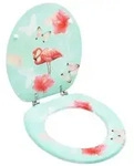 vidaXL Toilettensitz mit Deckel MDF Flamingo-Design