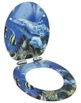 vidaXL Toilettensitz mit Soft-Close-Deckel MDF Delphine-Design