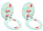 vidaXL Toilettensitze Soft-Close-Deckel 2 Stk. MDF Flamingo-Design