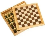 goki 56953 Spiele-Set Schach, Dame und M&uuml;hle, natur/braun (1 Set)