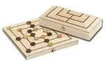 3135 - M&uuml;hle, Holzkassette, Brettspiel aus Holz, 1-2 Spieler, ab 8 Jahren