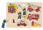 goki 57907 Steckpuzzle Feuerwehr, bunt