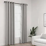 vidaXL Verdunkelungsvorh&auml;nge &Ouml;sen Leinenoptik 2 Stk. Grau 140x245 cm