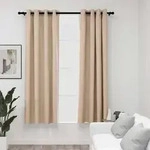 vidaXL Verdunkelungsvorh&auml;nge 2 Stk. &Ouml;sen Leinenoptik Beige 140x175 cm