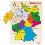 Goki 57860 - Einlegepuzzle Deutschland 30 x 40 x 1 cm, Holz, 16 Teile, per St&uuml;ck