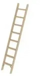Stufen-Anlegeleiter Holz ohne Traverse 8 Stufen