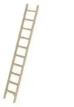 Munk Stufen-Anlegeleiter Holz ohne Traverse 10 Stufen 452087-YY