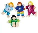 Goki Wooden Dollhouse Dolls Flexible Kinder, 4st.
