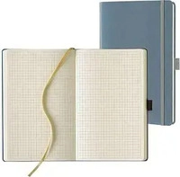 Lediberg Q25 25-488, Lediberg Notizbuch 13,0 x 21,0 cm kariert, silbergrau...