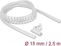 Delock 18839, Delock Spiralschlauch mit Einziehwerkzeug 2,5 m x 15 mm wei&szlig;