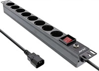 InLine 16428S, 2.00m InLine Strom 19" Steckdosenleiste C14 Schwarz 8 (16428S)