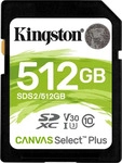 Kingston SDS3/512GB, 512GB Kingston Card SDXC Canvas Plus Gen3 C10 retail