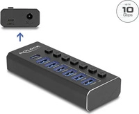 Delock 64326, Delock 7Port USB Hub mit 3 Ports 10 Gbps und 4 SchnellladeP