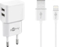 goobay 44979, goobay Ladekabel mit Adapter wei&szlig;, Kabell&auml;nge: 1,0 m, 12 Watt