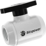 Bitspower BP-MVV-DWBK, Bitspower Absperrhahn gerade 2x Gewinde G1/4" weiss