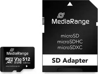 MediaRange MR947, 512GB MediaRange SD MicroSD Card UHS-1 Cl.10 inkl. Adapter