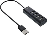 InLine 33293H, 0.30m InLine USB 2.0 Hub, 4 Port, schwarz, Kabel (33293H)