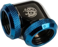 Bitspower BP-BSE90DML16-RBL, BitsPower Adapter 90 Grad 16mm AD Hardtube auf...