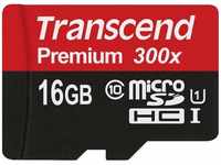 Transcend TS16GUSDCU1, 16 GB Transcend Premium UHS-I microSDHC Class 10 Bulk,...