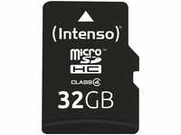 Intenso 3403480, 32 GB Intenso microSDHC Class 4 Bulk inkl. Adapter auf SD, Art#