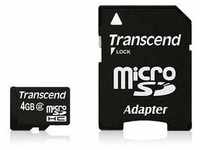 Transcend TS4GUSDHC10, 4 GB Transcend Standard microSDHC Class 10 Retail inkl.