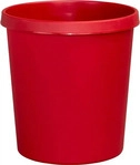 Helit H6105825, helit Papierkorb, 18 Liter, PE, rund, rot