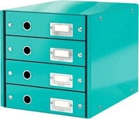 LEITZ 60490051, LEITZ Schubladenbox Click & Store eisblau 60490051, DIN A4 mit 4