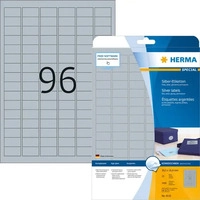 Herma 4110, Herma 4110 silber Folie Universal-Etiketten 3.05x1.69 cm (25 Blatt...