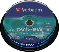 Verbatim 43552, Verbatim DVD-RW 4.7 GB 10er Spindel (43552)