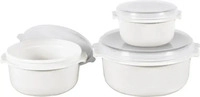 Emsa 459061200, Emsa Mikrowellent&ouml;pfe-Set MICRO FAMILY, 3-teilig, wei&szlig;
