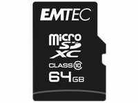 EMTEC ECMSDM64GXC10CG, 64GB Emtec microSDHC Class10 Classic inkl. Adapter, Art#
