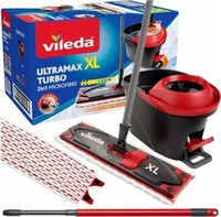 Vileda 163427, Vileda Ultramax Turbo XL Mopp Trocken&Nass Mikrofaser Schwarz, Rot