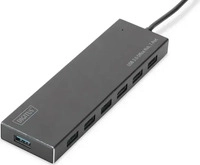Digitus DA-70241-1, Digitus 7-Port-USB-Hub 7xUSB3.0 Alu schw.matt +NT +Kabel