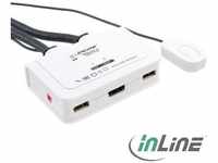 InLine 62612I, InLine KVM Switch, 2-fach, HDMI, USB, mit Audio, integr. Kabel,...