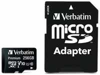 Verbatim 44087, 256GB Verbatim microSDXC Card Premium, Class 10, U1 (R) 90MB/s,...