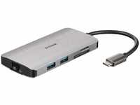 D-Link DUB-M810, D-Link USB-C 8-PORT USB HUB+HDMI+LAN, Art# 8965405