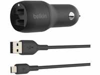 Belkin CCE002bt1MBK, Belkin Dual USB-A Kfz-Ladegerät incl. Micro-USB Kabel 1m...