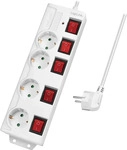 LogiLink LPS252, 1.50m LogiLink Stromkabel Steckdosenleiste Schutzkontakt Wei&szlig; 4