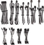 Corsair CP-8920227, Corsair Premium Pro Sleeved Kabel-Set (Gen 4), weiss/schwarz