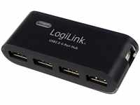 LogiLink UA0085, LogiLink USB-Hub 4-port USB 2.0 extern mit Netzteil schwarz,...