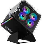 Azza CSAZ-802F, Azza Cube 802F mit Sichtfenster Wuerfel ohne Netzteil schwarz