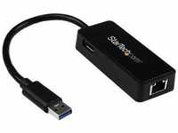 Startech USB31000SPTB, Startech schwarzer Netzwerkadapter mit USB Port für USB...