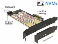 Delock 89630, Delock PCIe-Card x4 > M2 KeyB + NVMe M.2 KeyM LowProfile, Art#...