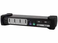 Equip 331544, Equip KVM Switch 4x USB/PS2 Dual Monitor schwarz mit Audio, Art#