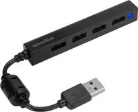 Speedlink SL-140000-BK, Speedlink USB-HUB SNAPPY SLIM, 4-Port, Passiv, schwarz retail