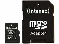 Intenso 3424480, 32GB Intenso SD MicroSD Card SD-HC UHS-I inkl. SD- Adapter...